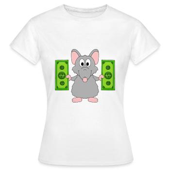 RATTE - GELD - TIER - TIERISCH - Frauen T-Shirt - Weiß - Vorne - AI Model Female 172 dark (172cm)