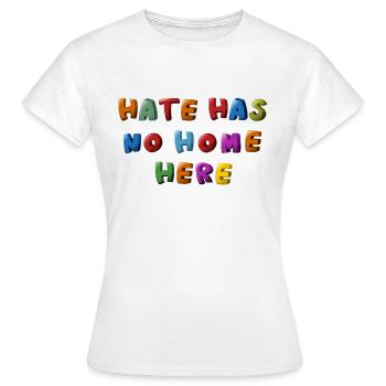 La haine n’a pas sa place ici - T-shirt Femme - blanc - Devant - AI Model Female 172 dark (172cm)