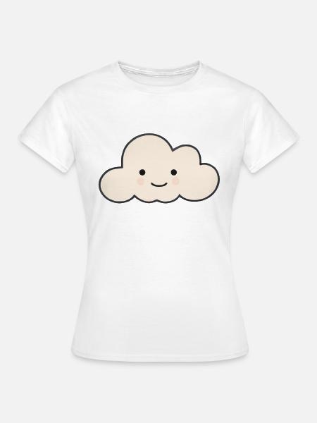 Süße Wolke mit Gesicht Süße Wolke Vektor - Frauen T-Shirt - Weiß