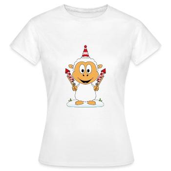 SCHAF - FEUERWERK - SILVESTER - NEUJAHR - LIEBE - Frauen T-Shirt - Weiß - Vorne - AI Model Female 172 dark (172cm)