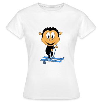 SCHWARZES SCHAF - SKI - SKIER - WINTERSPORT - Frauen T-Shirt - Weiß - Vorne - AI Model Female 172 dark (172cm)