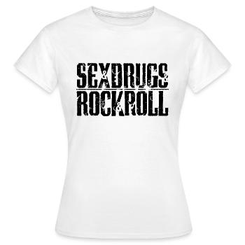 balck Sex Drugs and Rock Roll - T-shirt Femme - blanc - Devant - AI Model Female 172 dark (172cm)