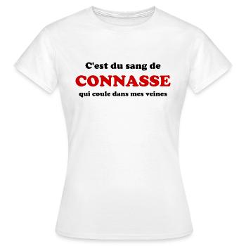 c'est du sang de conasse qui coule dansmes veines - T-shirt Femme - blanc - Devant - AI Model Female 172 dark (172cm)