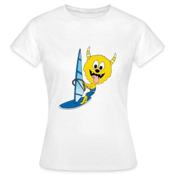 WINDSURFER - MONSTER - SURFER - WASSERSPORT - Frauen T-Shirt - Weiß - Vorne - AI Model Female 172 dark (172cm)