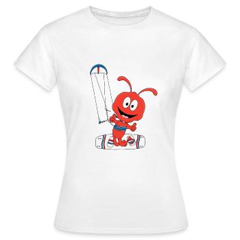 KITESURFEN - KITER - KITE - KITEN - AMEISE - TIER - Frauen T-Shirt - Weiß - Vorne - AI Model Female 172 dark (172cm)
