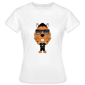 BIBER - OTTER - MARDER - MUSIKER - HEAVY METAL - Frauen T-Shirt - Weiß - Vorne - AI Model Female 172 dark (172cm)