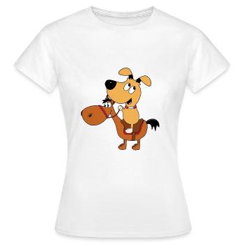 REITEN - HUND - TIERE - REITER - REITERIN - PONY - Frauen T-Shirt - Weiß - Vorne - AI Model Female 172 dark (172cm)