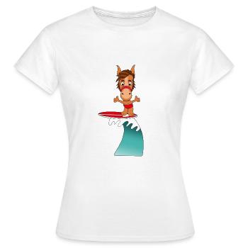 WELLENREITER - PFERD - Frauen T-Shirt - Weiß - Vorne - AI Model Female 172 dark (172cm)