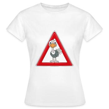 ACHTUNG STRAUß - Frauen T-Shirt - Weiß - Vorne - AI Model Female 172 dark (172cm)