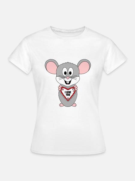 MAUS - LIEBE - Frauen T-Shirt - Weiß