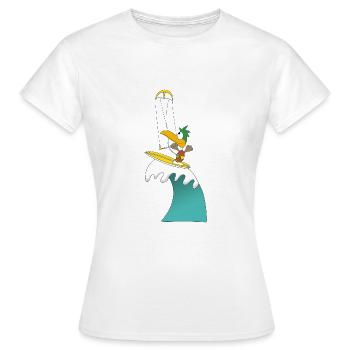 KITE - ENTE - Frauen T-Shirt - Weiß - Vorne - AI Model Female 172 dark (172cm)
