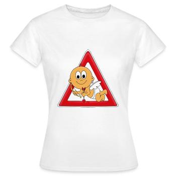 ACHTUNG AMOR - LIEBESGOTT - ENGEL - CUPIDO - BABY - Frauen T-Shirt - Weiß - Vorne - AI Model Female 172 dark (172cm)
