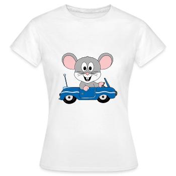 AUTO - MAUS - TIER - KINDER - BABYS - Frauen T-Shirt - Weiß - Vorne - AI Model Female 172 dark (172cm)