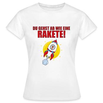 DU GEHST AB WIE EINE RAKETE! - PFERD - WELTALL - Frauen T-Shirt - Weiß - Vorne - AI Model Female 172 dark (172cm)
