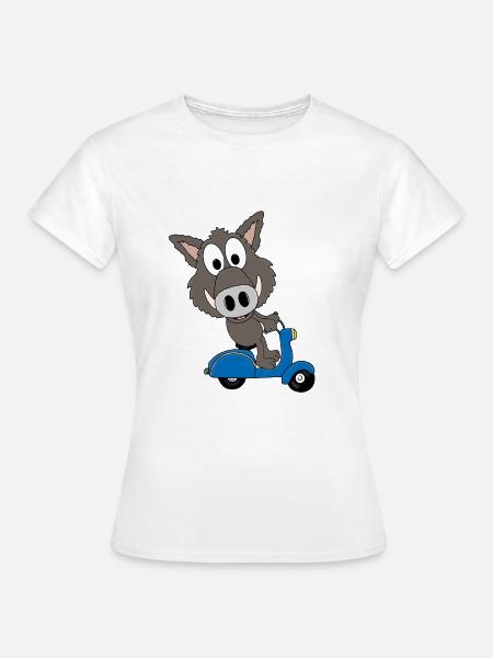 WILDSCHWEIN - ROLLER - TIER - TIERISCH - Frauen T-Shirt - Weiß
