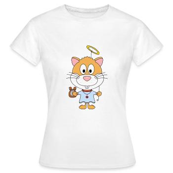 ENGEL - HAMSTER - TIER - TIERISCH - Frauen T-Shirt - Weiß - Vorne - AI Model Female 172 dark (172cm)