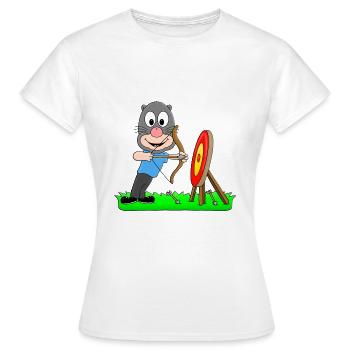 MAULWURF - BOGENSCHIEßEN - BOGENSCHÜTZE - SPORT - Frauen T-Shirt - Weiß - Vorne - AI Model Female 172 dark (172cm)