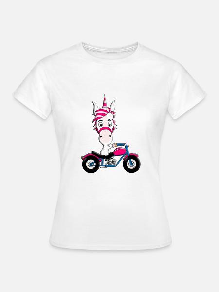 MOTORRAD - BIKER - EINHORN - Frauen T-Shirt - Weiß