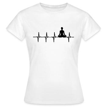 Battement de cœur Yoga - T-shirt Femme - blanc - Devant - AI Model Female 172 dark (172cm)