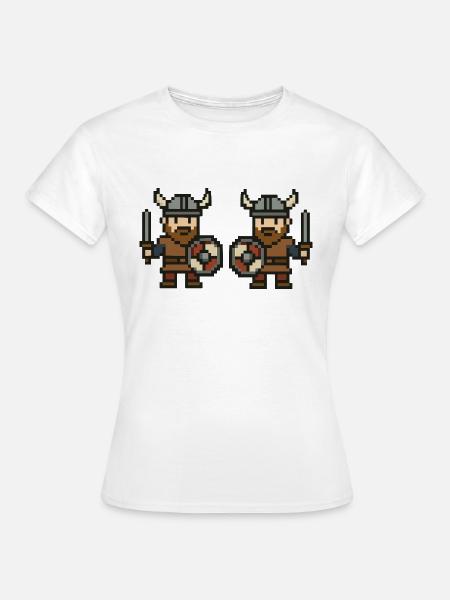 wikinger comic pixel 2 - Frauen T-Shirt - Weiß