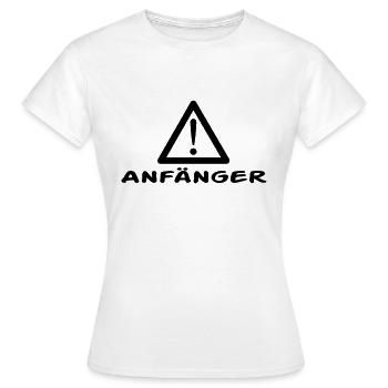 Achtung Anfänger - Frauen T-Shirt - Weiß - Vorne - AI Model Female 172 dark (172cm)