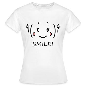 SMILE - Women's T-Shirt - white - Front - AI Model Female 172 dark (172cm)