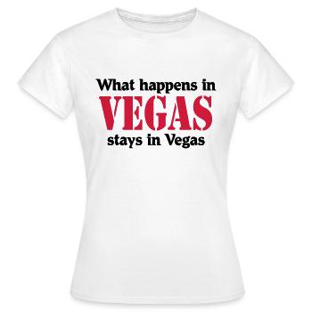 What happens in Vegas, stays in Vegas - Frauen T-Shirt - Weiß - Vorne - AI Model Female 172 dark (172cm)