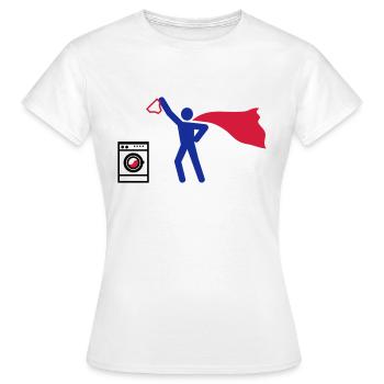 waschmaschine waschen HEH 3 farb vektor - Frauen T-Shirt - Weiß - Vorne - AI Model Female 172 dark (172cm)