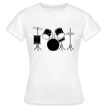 Drum Set - Frauen T-Shirt - Weiß - Vorne - AI Model Female 172 dark (172cm)