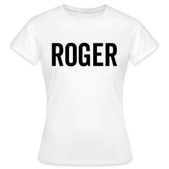 Roger Nom personnalisé Police Texte Anniversaire - T-shirt Femme - blanc - Devant - AI Model Female 172 dark (172cm)