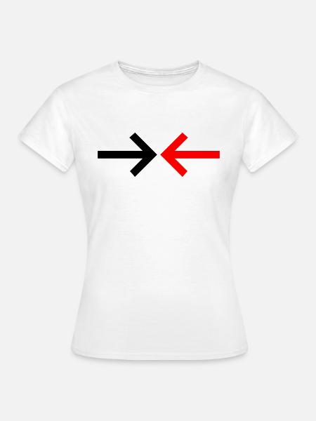 Gegeneinander Pfeile Wechselwirkung Icon Symbol - Dame-T-shirt - hvid