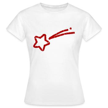 Étoile filante dessinée à la main - T-shirt Femme - blanc - Devant - AI Model Female 172 dark (172cm)