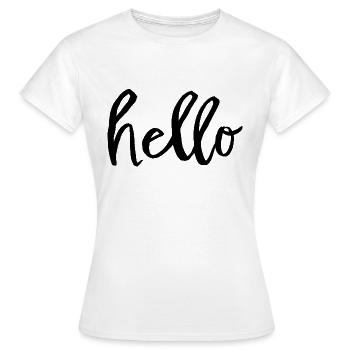 Hallo - Frauen T-Shirt - Weiß - Vorne - AI Model Female 172 dark (172cm)