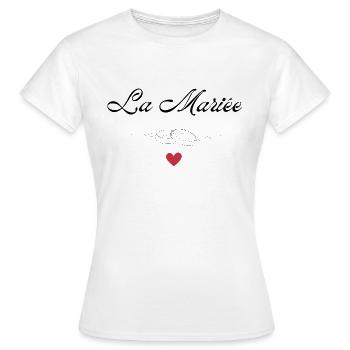 The Bride Rings-The Bride-to-be - Women's T-Shirt - white - Front - AI Model Female 172 dark (172cm)