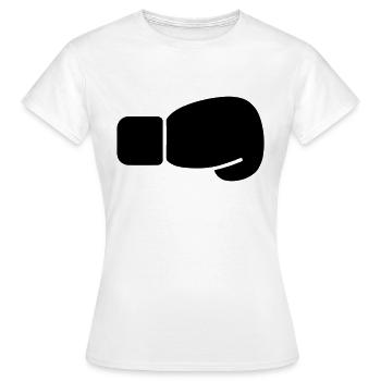 Boxhandschuh - Frauen T-Shirt - Weiß - Vorne - AI Model Female 172 dark (172cm)