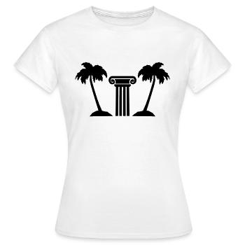 Palmen Säule - Frauen T-Shirt - Weiß - Vorne - AI Model Female 172 dark (172cm)
