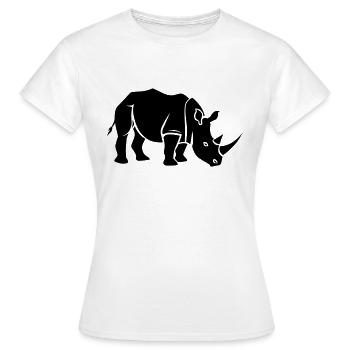 Nashorn - Frauen T-Shirt - Weiß - Vorne - AI Model Female 172 dark (172cm)