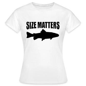 size matters - Women's T-Shirt - white - Front - AI Model Female 172 dark (172cm)