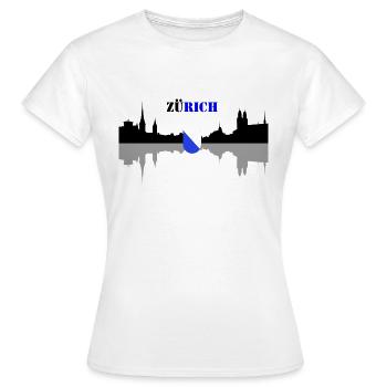 zürich - Women's T-Shirt - white - Front - AI Model Female 172 dark (172cm)