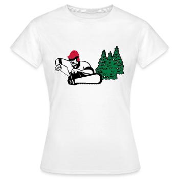 holzfäller - Frauen T-Shirt - Weiß - Vorne - AI Model Female 172 dark (172cm)