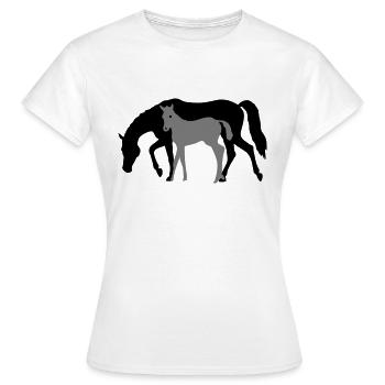 Mare and Foal Horse Design - Women's T-Shirt - white - Front - AI Model Female 172 dark (172cm)