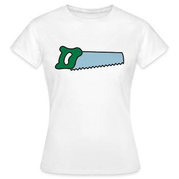 säge - Frauen T-Shirt - Weiß - Vorne - AI Model Female 172 dark (172cm)