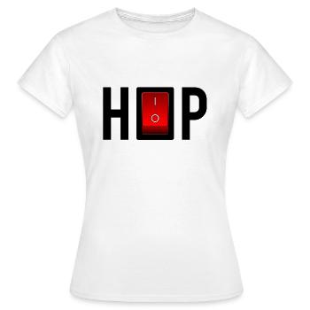 on off switch, hip hop, on off switch, rap - Women's T-Shirt - white - Front - AI Model Female 172 dark (172cm)