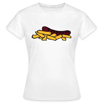 currywurst frite saucisse - T-shirt Femme - blanc - Devant - AI Model Female 172 dark (172cm)