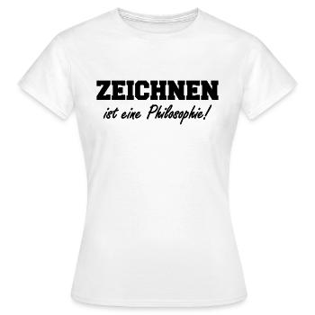 zeichnen ist eine philosophie - Frauen T-Shirt - Weiß - Vorne - AI Model Female 172 dark (172cm)