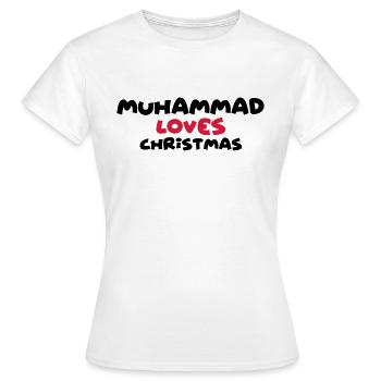 muhammad loves christmas xmas name - Women's T-Shirt - white - Front - AI Model Female 172 dark (172cm)