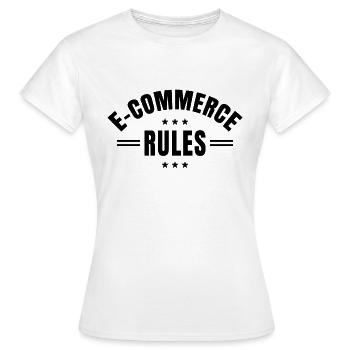 Idée cadeau e-commerce commerce en ligne commerce électronique - T-shirt Femme - blanc - Devant - AI Model Female 172 dark (172cm)