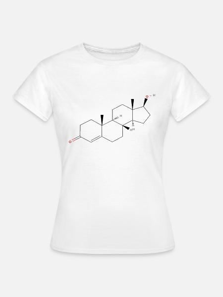 Testosteron-Molekül - Farbige Strukturformel - Frauen T-Shirt - Weiß
