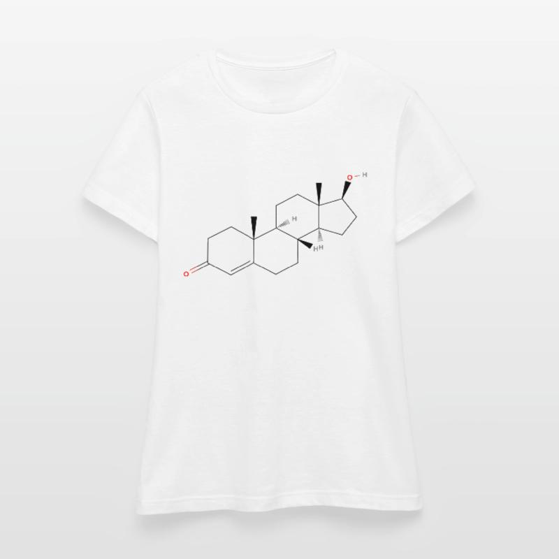 Molécule de testostérone - Formule structurale colorée T-shirt Femme
