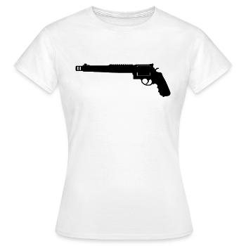 Smith & Wesson Revolver 500 S&W Revolver à tambour. - T-shirt Femme - blanc - Devant - AI Model Female 172 dark (172cm)
